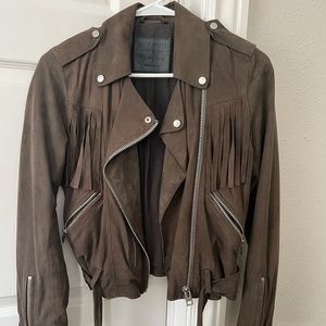 Suede All Saints Jacket with Fringe